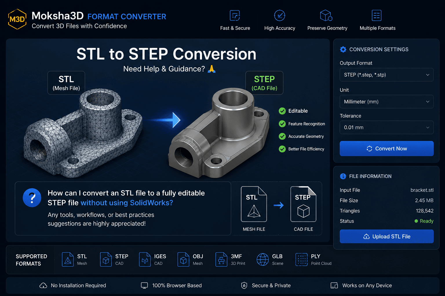 3D file format conversion preview