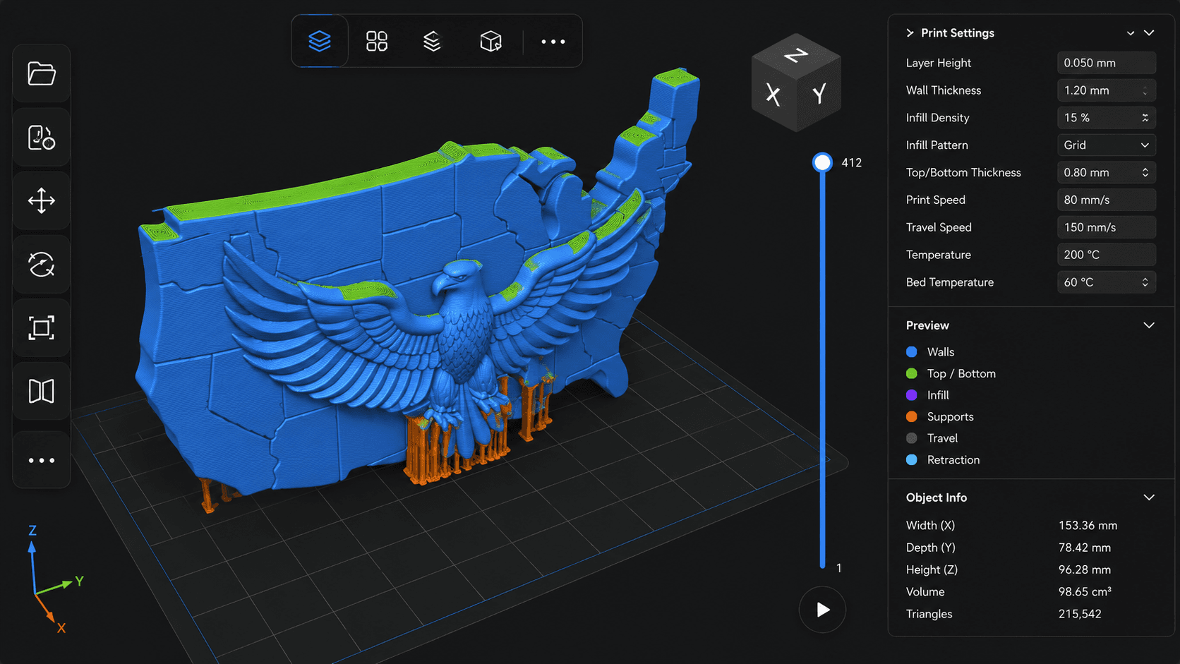 Professional STL slicing preview